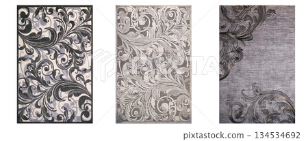 carpet for interior isolated on transparent background, home decor, 3D illustration, cg render 134534692