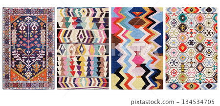 carpet for interior isolated on transparent background, home decor, 3D illustration, cg render 134534705