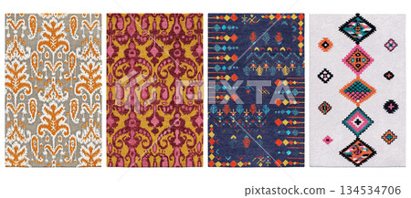 carpet for interior isolated on transparent background, home decor, 3D illustration, cg render 134534706