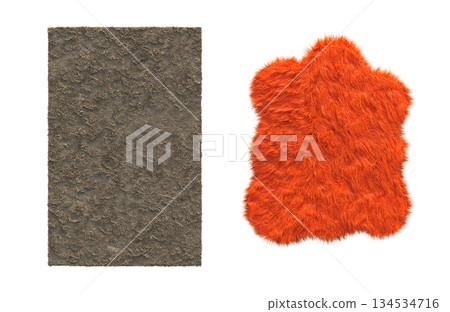 carpet for interior isolated on transparent background, home decor, 3D illustration, cg render 134534716
