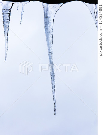 icicle, frozen water icicle, frozen water 134534891