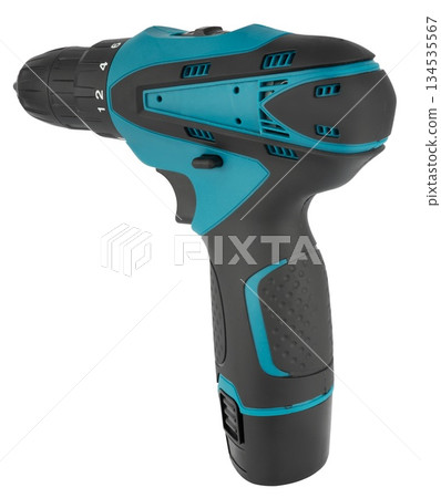 Screwdriver, Cordless Drill, on white background in insulation Screwdriver, Cordless Drill, on white background in insulation 134535567