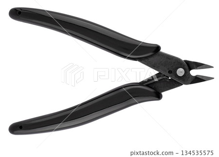 Wire cutters, tool, on a white background in insulation Wire cutters, tool, on a white background in insulation 134535575