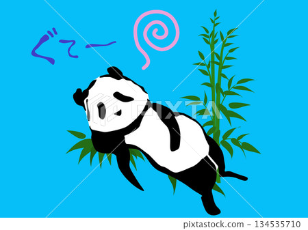 Panda illustration ~1~ Panda relaxing to his heart's content Panda illustration ~1~ Panda relaxing to his heart's content 134535710