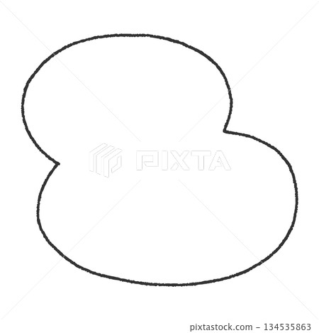 A hand-drawn frame made of two overlapping ovals (with a white background inside) 134535863