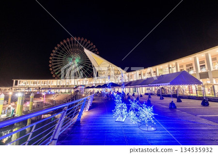 蒲郡市拉古納滕博斯(節慶市場)的夜景 蒲郡市拉古納滕博斯(節慶市場)的夜景 134535932