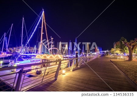 Yacht illuminations at Laguna Marina in Gamagori City 134536335