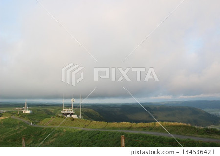 "Nature and Clouds of Aso, Daikanbo, Aso City, Kumamoto Prefecture" View of the mountains and cityscape from the Daikanbo Observatory "Nature and Clouds of Aso, Daikanbo, Aso City, Kumamoto Prefecture" View of the mountains and cityscape from the Daikanbo Observatory 134536421