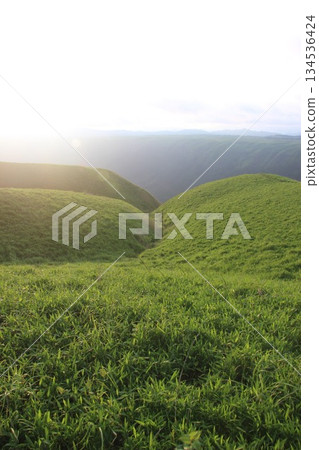 "Nature and Clouds of Aso, Daikanbo, Aso City, Kumamoto Prefecture" View of the mountains and cityscape from the Daikanbo Observatory "Nature and Clouds of Aso, Daikanbo, Aso City, Kumamoto Prefecture" View of the mountains and cityscape from the Daikanbo Observatory 134536424