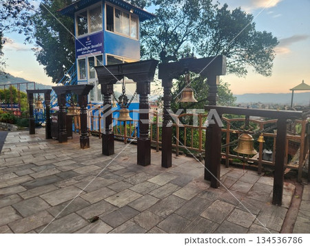 Prayer bells at Bindabasini Temple in Pokhara, Nepal 134536786