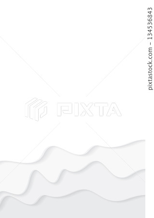 Abstract 3D white liquid flowing on vertical background paper cut style graphic illustration have blank space. 134536843