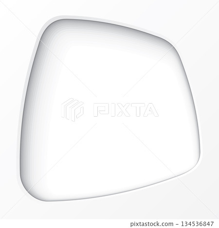 Abstract blank white 3D rounded trapezium frame paper cut style square background graphic illustration. Abstract blank white 3D rounded trapezium frame paper cut style square background graphic illustration. 134536847