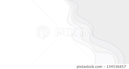 Abstract sea wave top view paper cut style white background graphic illustration have blank space. 134536857
