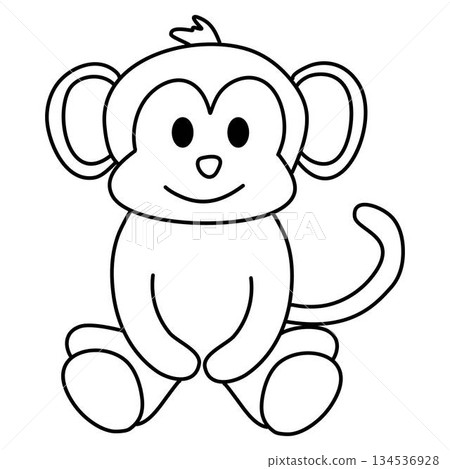 Monkey coloring book or page for children 134536928