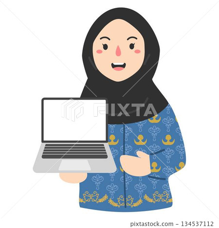 Illustration of a Civil Servant with laptop 134537112