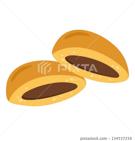 Dorayaki Japanese pancake dessert illustration 134537258