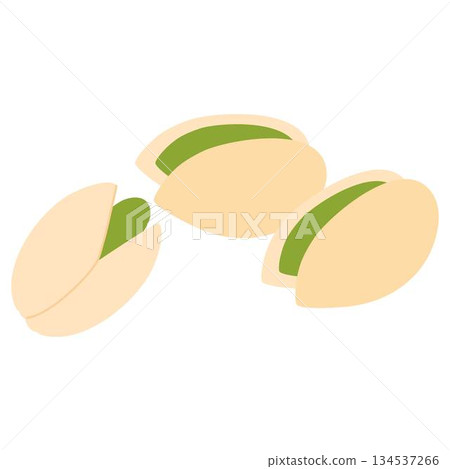 Pistachio Nuts Illustration with Visible Green Seeds 134537266