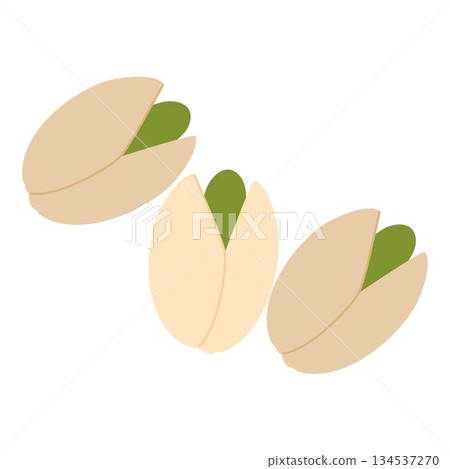 Some Roasted Pistachio nuts illustration 134537270