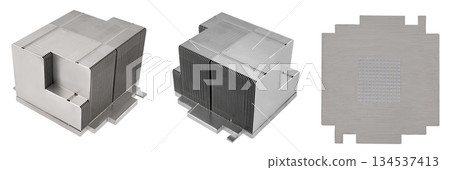 Radiator, passive cooling system, on white background 134537413