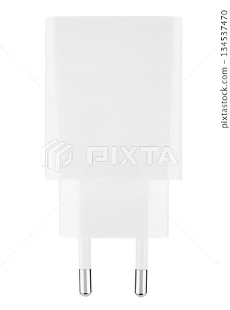 Power adapter for phone or tablet, on white background in insulation Power adapter for phone or tablet, on white background in insulation 134537470