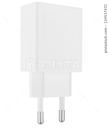 Power adapter for phone or tablet, on white background in insulation 134537472