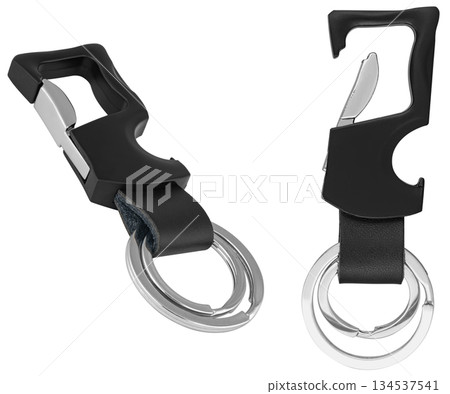 keychain for car keys, on white background in insulation 134537541