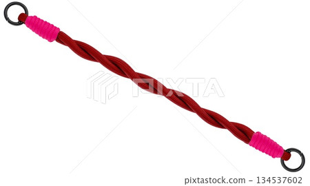 Rope phone keychain for keys, on white background in insulation 134537602