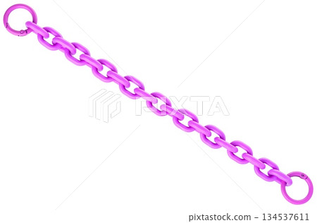 Chain for key chain, Chain with fastening locks on edges, on white background in insulation Chain for key chain, Chain with fastening locks on edges, on white background in insulation 134537611