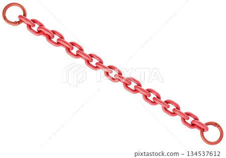 Chain for key chain, Chain with fastening locks on edges, on white background in insulation Chain for key chain, Chain with fastening locks on edges, on white background in insulation 134537612