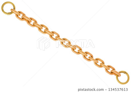 Chain for key chain, Chain with fastening locks on edges, on white background in insulation Chain for key chain, Chain with fastening locks on edges, on white background in insulation 134537613