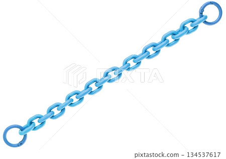 Chain for key chain, Chain with fastening locks on edges, on white background in insulation 134537617