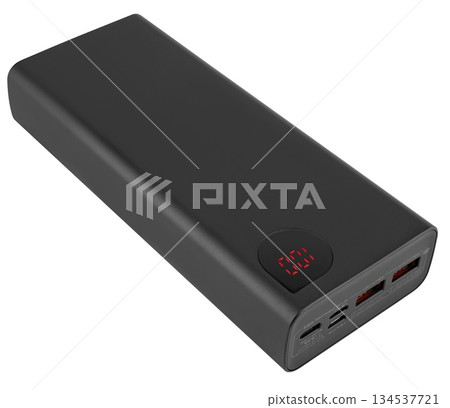 portable external battery for charging your phone, on white background in insulation 134537721
