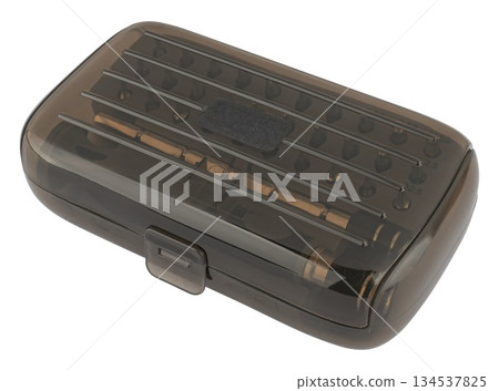 set of tools and screwdriver bits on white background in insulation set of tools and screwdriver bits on white background in insulation 134537825