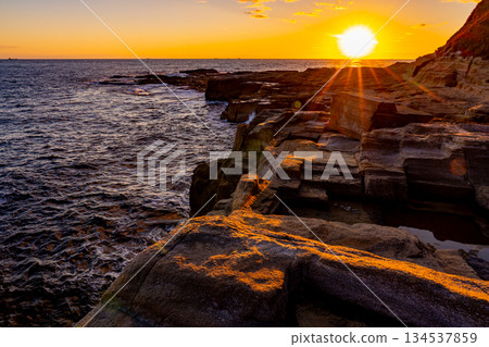 (Shizuoka Prefecture) South Izu Iruma Senjojiki, evening scenery (Shizuoka Prefecture) South Izu Iruma Senjojiki, evening scenery 134537859