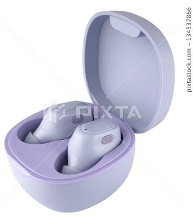 Wireless acoustic headphones, phone accessory, on white background Wireless acoustic headphones, phone accessory, on white background 134537866