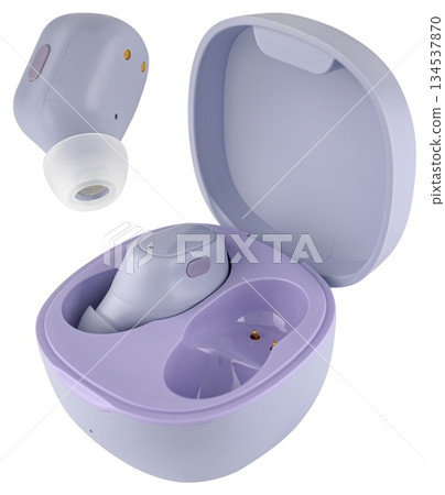 Wireless acoustic headphones, phone accessory, on white background Wireless acoustic headphones, phone accessory, on white background 134537870