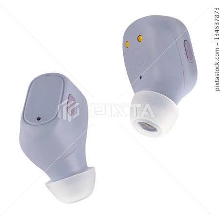 Wireless acoustic headphones, phone accessory, on white background 134537873