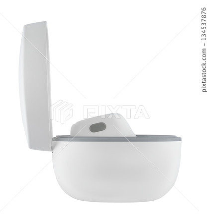 Wireless acoustic headphones, phone accessory, on white background 134537876