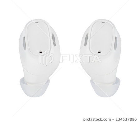 Wireless acoustic headphones, phone accessory, on white background 134537880