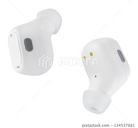 Wireless acoustic headphones, phone accessory, on white background 134537881