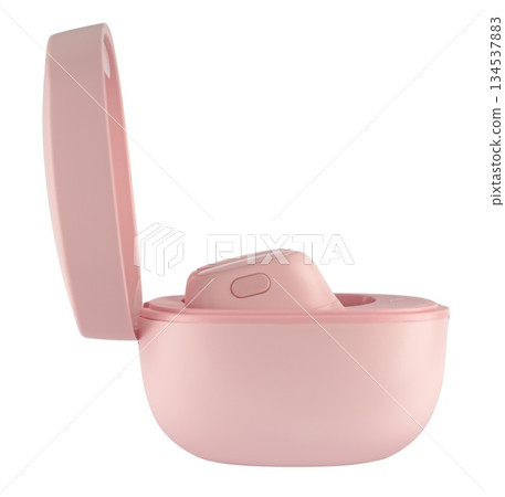 Wireless acoustic headphones, phone accessory, on white background 134537883