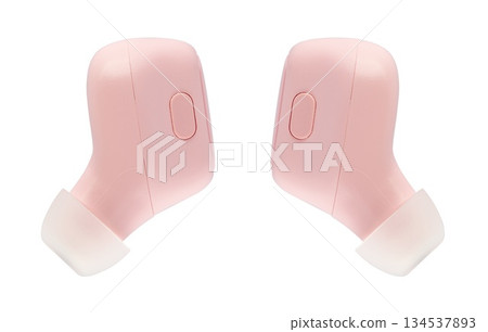 Wireless acoustic headphones, phone accessory, on white background Wireless acoustic headphones, phone accessory, on white background 134537893