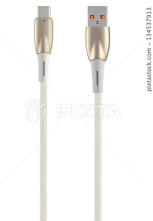 USB and Type-C cable, on white background in insulation 134537913
