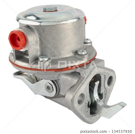 Fuel pump, a device for pumping fuel from the tank to the engine, on a white background in insulation 134537930