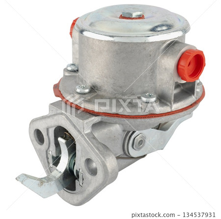 Fuel pump, a device for pumping fuel from the tank to the engine, on a white background in insulation 134537931