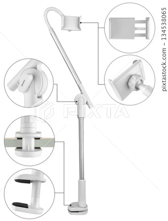 tripod for bloggers phone, on a white background in isolation tripod for bloggers phone, on a white background in isolation 134538065