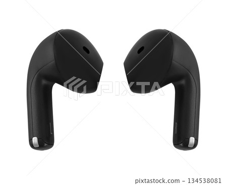 Wireless acoustic headphones, phone accessory, on white background 134538081