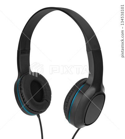 Wired headphones, computer accessory, in isolation on a white background 134538101