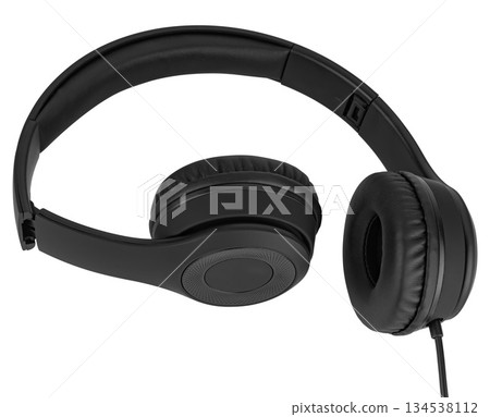 Wired headphones, computer accessory, in isolation on a white background 134538112
