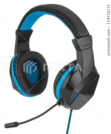 Wired headphones, computer accessory, in isolation on a white background 134538115
